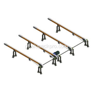 Plataforma transportadora de embalagens para perfis de alumínio